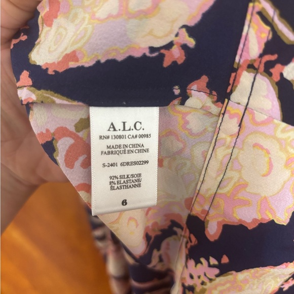A.L.C. Floral Midi Skirt in Navy and Pink - Picture 8 of 11